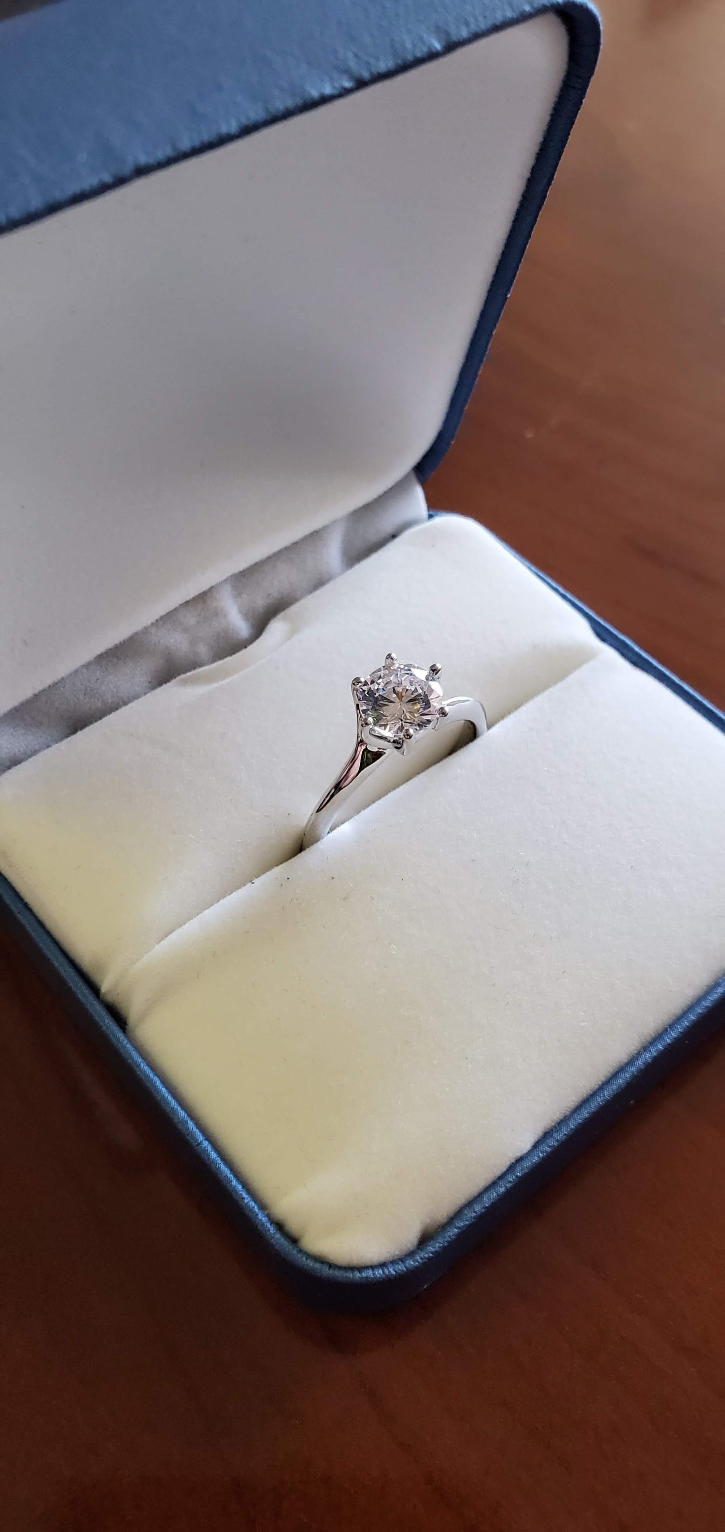 Round Cut, 925 Sterling Silver, Unique Prong Hold. Wedding, Engagement or Promise Ring